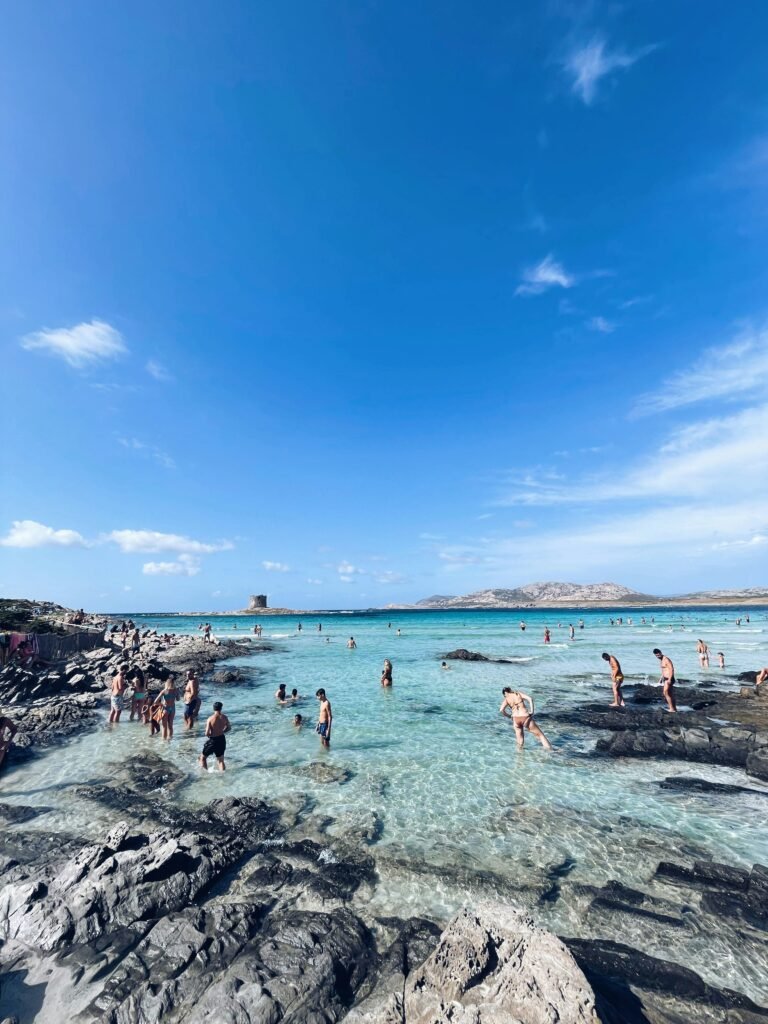 Kindvriendelijk populair strannd Sardinië Kindvriendelijk populair strannd Sardinië